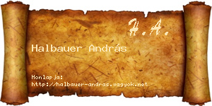 Halbauer András névjegykártya